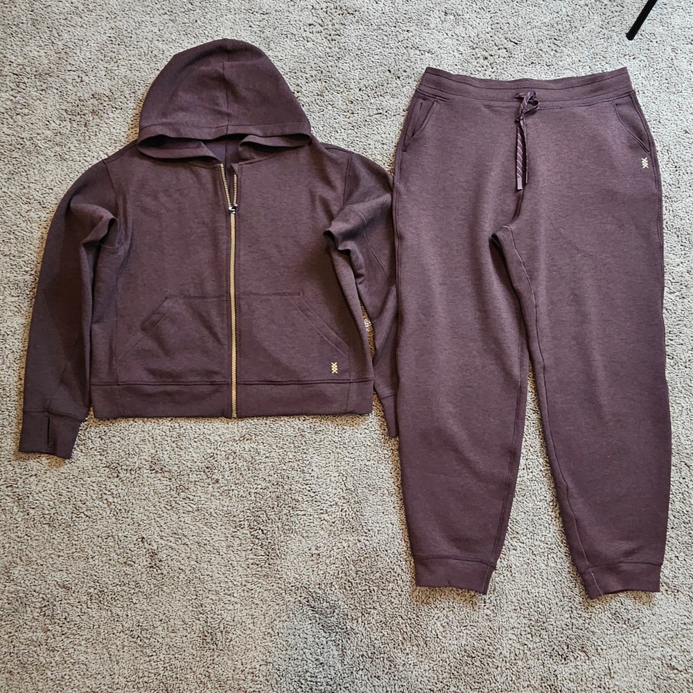 Rhone DreamGlow Hoodie Jogger Set Womens Size L Brown‎ Berry - Picture 4 of 16